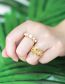 Fashion A Brass Diamond Butterfly Open Ring