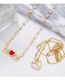 Fashion Heart Bronze Diamond And Pearl Heart Necklace