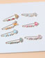 Fashion 5# Alloy Diamond Drip Oil Rainbow Pin