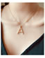 Fashion L Copper Gold Plated Zirconium Alphabet Necklace