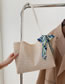Fashion Creamy-white Geometric Straw Large Capacity Shoulder Bag