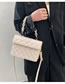 Fashion Creamy-white Pu Checkered Embossed Flap Crossbody Bag