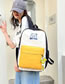 Fashion Yellow Nylon Contrast Large Capacity Backpack