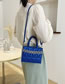 Fashion Blue Pu Diamond Indentation Messenger Bag