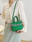 Fashion Green Pu Diamond Indentation Messenger Bag