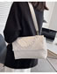 Fashion Creamy-white Pu Embroidered Flap Flap Crossbody Bag