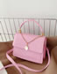 Fashion Pink Pu Geometric Texture Flap Crossbody Bag