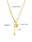 Fashion Gold Titanium Steel Heart Pentagram Necklace