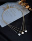 Fashion 3# Titanium Steel Pearl Heart Necklace