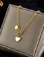 Fashion Gold Titanium Steel White Shell Love Ot Buckle Necklace