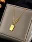 Fashion Gold Titanium Alphabet Tag Necklace