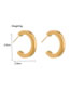 Fashion Gold Stainless Steel C-shaped Stud Earrings