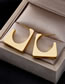 Fashion Steel Color Titanium Steel Geometric Square Stud Earrings