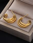 Fashion Gold Titanium Steel Geometric Multilayer C-shaped Stud Earrings