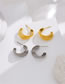 Fashion Steel Color Titanium Steel Geometric Multilayer C-shaped Stud Earrings