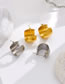 Fashion Gold Titanium Ball Stud Earrings