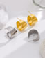 Fashion Steel Color Titanium Steel Glossy C-shaped Stud Earrings