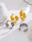 Fashion Gold Titanium Glossy Round Earrings