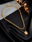 Fashion Gold Titanium Steel Alphabet Tag Multilayer Necklace