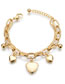Fashion Gold Titanium Gold Plated Heart Bracelet