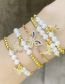 Fashion E Brass Diamond Butterfly Beaded Bracelet