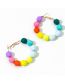 Fashion Color Geometric Crystal Rice Beaded C-shaped Stud Earrings