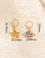 Fashion Gold Alloy Drop Oil Star Moon Asymmetric Earrings
