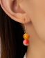 Fashion Peach Blossom Luck Geometric Crystal Beaded Stud Earrings