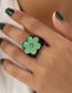 Fashion Black Alloy Diamond Flower Ring