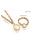 Fashion 8# Stainless Steel Monolithic Chain Round Bracelet Necklace Set