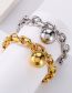 Fashion Gold Titanium Steel Hollow Ball Bracelet