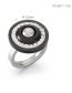 Fashion 2# Titanium Steel Set With Zirconium Geometric Ring