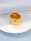 Fashion Gold Stainless Steel Diamond Geometric Ring