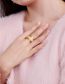 Fashion Gold Stainless Steel Diamond Geometric Ring