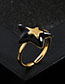 Fashion White Copper Drip Oil Star Ring
