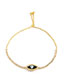 Fashion Big Round Copper Gold Plated Zirconium Oil Eye Bracelet
