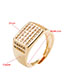 Fashion Middle Drill Copper Gold Plated Zirconium Geometric Open Ring