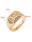 Fashion Cruciform Copper Gold Plated Zirconium Geometric Ring