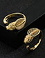 Fashion White Brass Gold Plated Zirconium Serpentine Ring