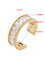 Fashion Heart Drill Brass Gold Plated Heart Zirconium Open Ring
