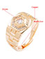 Fashion Quadrilateral Copper Gold Plated Zirconium Geometric Open Ring