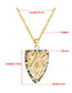 Fashion Color Zirconium Zirconium Shield Character Necklace In Gold Plated Copper