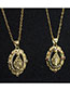 Fashion White Bronze Gold Plated Zirconium Madonna Necklace