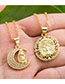 Fashion Moon Type Virgin Mary Necklace With Gold Plated Brass And Diamonds