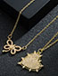 Fashion Love Copper Gold Plated Zirconium Heart Necklace