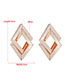 Fashion Rose Gold Alloy Quadrilateral Diamond Stud Earrings