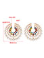 Fashion Color Alloy Set Fancy Diamond Pearl Stud Earrings