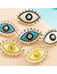 Fashion Yellow Alloy Diamond Eye Stud Earrings