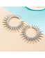 Fashion White Alloy Diamond Sunflower Stud Earrings