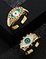 Fashion White Copper Gold Plated Eye Open Ring